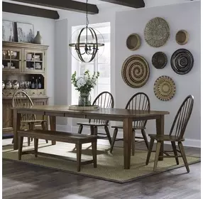 Stone Ridge Tobacco 6 Piece Extendable Rectangular Dining Set