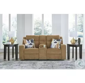 Kanlow Honey Double Reclining Console Loveseat