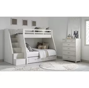 Ashton Bleached Linen Twin Over Full Bunk Bed