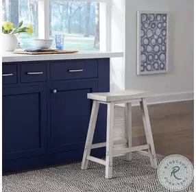 Creations II White 24" Sawhorse Counter Height Stool