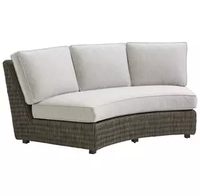 Cypress Point Ocean Terrace Beige 85" Armless Curved Outdoor Sofa