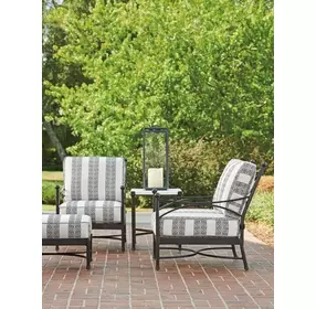 Pavlova Gray Upholstered Rectangular Outdoor Ottoman