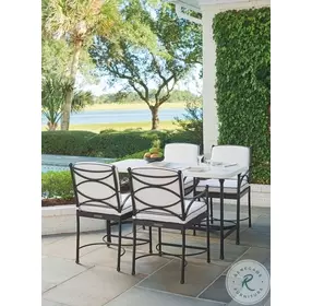 Pavlova Soft Ivory And Slightly Textured Graphite Adjustable Height Outdoor Bistro Table