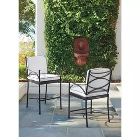 Pavlova White and Black Performance Fabric Outdoor Bar Stool