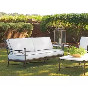 Pavlova Black and White Performance Fabric Outdoor 83" Sofa