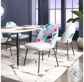 Torrey Multicolor Print And Gray Adjustable Dining Chair Set Of 2