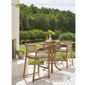 St Tropez Golden Brown Teak Adjustable Height Outdoor Bistro Table