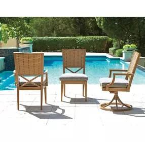 Los Altos Valley View Gray Upholstered Outdoor Arm Chair