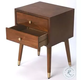 Zelda Olive Ash Burl Nightstand