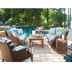 Harbor Isle Blue Outdoor 63" Loveseat