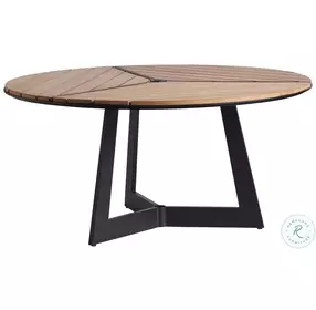 South Beach Dark Graphite Outdoor Round Dining Table Set