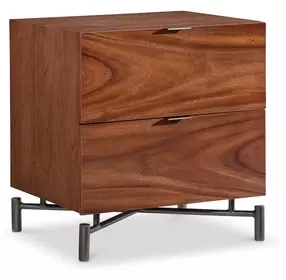 Brasea Lume and Tungsten 2 Drawer Small Nightstand with USB Charging