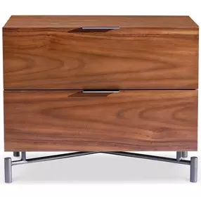 Brasea Lume and Tungsten 2 Drawer Large Nightstand with USB Charging