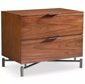 Brasea Lume and Tungsten 2 Drawer Large Nightstand with USB Charging