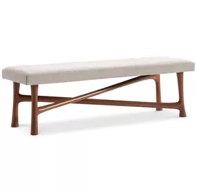 Brasea Beige Performance Fabric Upholstered Accent Bench