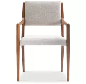 Brasea Beige Performance Fabric Upholstered Arm Chair
