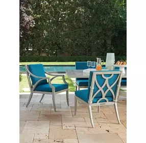 Silver Sands Blue Upholstered Outdoor Arm Chair