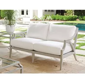 Silver Sands Beige Outdoor 60" Loveseat
