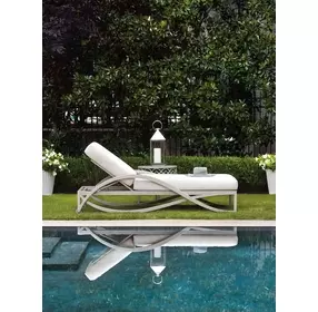Silver Sands Beige Outdoor 82" Chaise Lounge