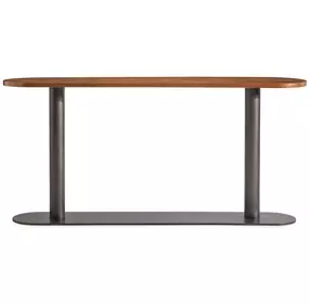 Brasea Lume and Tungsten Oval Console Table