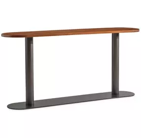 Brasea Lume and Tungsten Oval Console Table