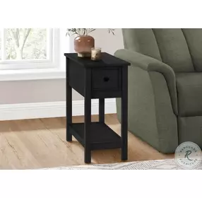 3961 Black 1 Drawer Accent Table