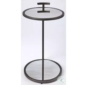 Ciro Black Metal and Mirror Side Table