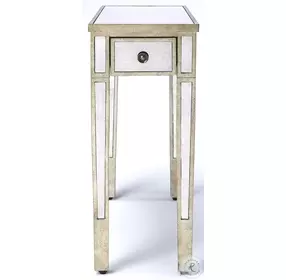 Katarina Antique Pewter And Mirror Chairside Table