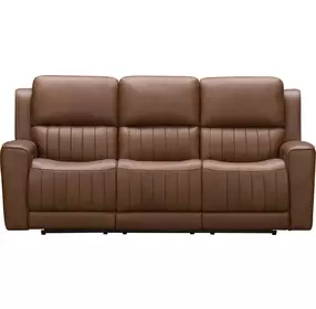 Pierce Homerun Cinnamon Leather Zero Gravity Power Reclining Living Room Set with Power Lumbar and USB Charging