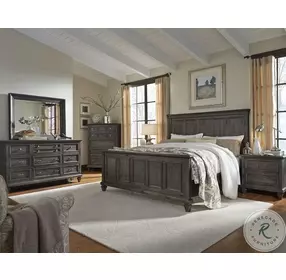Calistoga Weathered Charcoal California King Panel Bed