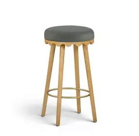 Oodle Green Performance Vegan Mohair Upholstered Bar Stool