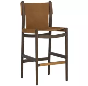 Argus Nubuck Caramel Leather Upholstered Bar Stool