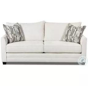 Juniper Hutton Ivory Full Size Sleeper Sofa with Beige Throw Pillows