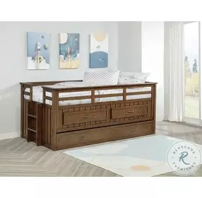 Carlsbad Medium Brown Twin Captains Bed with Trundle