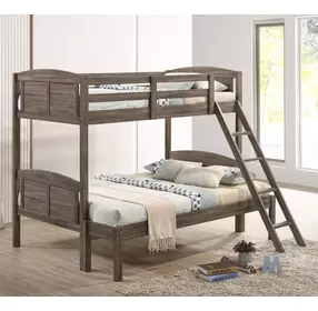 Flynn Weathered Brown Twin Over Full Bunk Bed