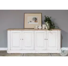 40116 White Antique 4 Door Sideboard