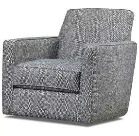 Universal Denim Blue Upholstered Swivel Glider Accent Chair