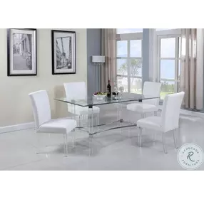 4038 Clear Glass And Chrome 72" Rectangular Dining Table