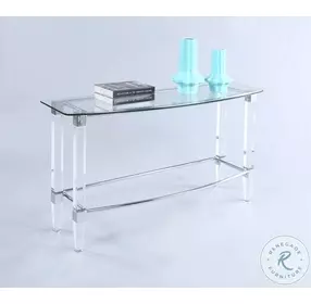 4038 Clear And Chrome Round Sofa Table