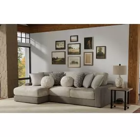 Canyon Umber 2 Piece Modular LAF Chaise Sectional with Pillows