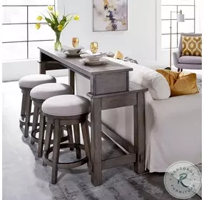 Modern Rustic Haven Dusty Charcoal Bar Table