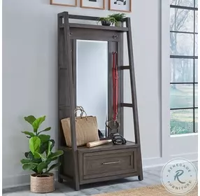 Modern Rustic Haven Distressing Dusty Charcoal Hall Tree
