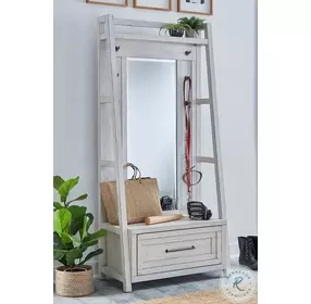 Modern Rustic Haven Heavy Distressing Flea Market White Hall Tree