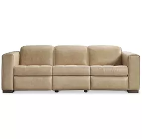 Nest Cream Leather Power Motion Living Room Set