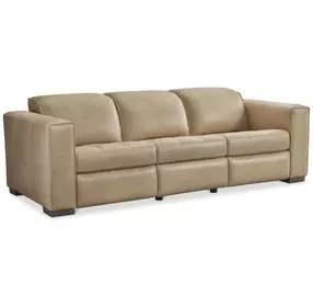 Nest Cream Leather 96" Power Motion Sofa