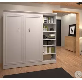 Versatile White 84'' Open Storage Full Wall Bed