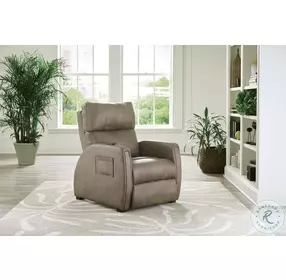 Relaxer Taupe Lay Flat Power Recliner with Power Headrest, Lumbar And Zero Gravity