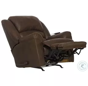 Hayden Walnut Chaise Rocker Recliner with Heat Massage And Oversized Footrest