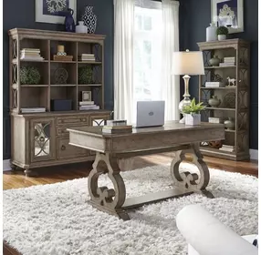 Simply Elegant Heathered Taupe 56" Credenza with Hutch