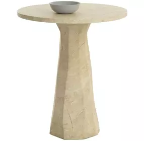 Kline Natural 34" Round Concrete Top Outdoor Bar Table